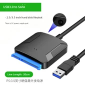 SATA'dan USB 3.0 Adaptör Kablosu - 2.5/3.5 inç SSD/HDD - DC Güç Girişi - 1
