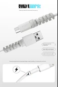 Spiral USB Kablo Koruyucu Kılıf - Gri - 30 Adet - 11