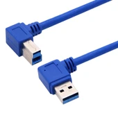 USB 3.0 Yazıcı Veri Kablosu - 0.25m - A Erkek Sol Dönüş B Erkek Sol Dönüş - 1