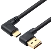 USB 3.0 Sol Kıvrım Type-C Düz Kablo 1M - 4