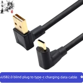 USB 3.0 Sol Kıvrım Type-C Düz Kablo 1M - 3