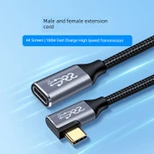 Type-C Uzatma Kablosu - 0.5m - Düz Başlık - Siyah - 2