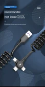 6A 3-in-1 Yay Veri Kablosu - USB Dirsek Üçü Bir Arada Siyah - 9