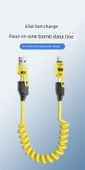 100W Telekopik Yay Veri Kablosu - 1.2m Mor (USB Apple) - 4