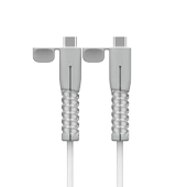 USB Kablo Koruyucu Kılıf - Çift Tip-C Gri - 13. Nesil - 1