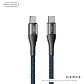 Akıllı Güç Kesme Hızlı Şarj Veri Kablosu - 1.2m Koyu Mavi - 30W - 10