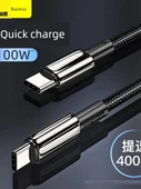 100W Type-C to Type-C PD Hızlı Şarj Veri Kablosu - 2m Krem Beyaz - 2