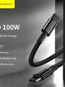 100W Type-C to Type-C PD Hızlı Şarj Veri Kablosu - 2m Krem Beyaz - 4