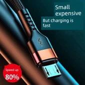 Android Veri Kablosu - 1m Mor Lamba ile - 6A Süper Hızlı Şarj - 3