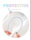 1.4M USB Kablo Koruyucu Kılıf - Saf Beyaz - 10