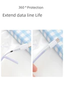 1.4M USB Kablo Koruyucu Kılıf - Saf Beyaz - 2