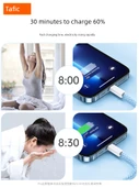 Apple Lightning USB Hızlı Şarj Veri Kablosu - 1m - Gökyüzü Mavisi - 2'li Paket - 4