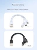 Çoklu Arayüz USB Type-C Mobil Telefon Şarj Kablosu - Üç Renk 30cm - 4