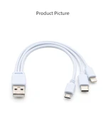 Çoklu Arayüz USB Type-C Mobil Telefon Şarj Kablosu - Mavi 30cm - 8