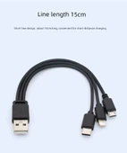 Çoklu Arayüz USB Type-C Mobil Telefon Şarj Kablosu - Üç Renk 30cm - 6