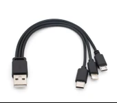 Çoklu Arayüz USB Type-C Mobil Telefon Şarj Kablosu - Mavi 30cm - 11