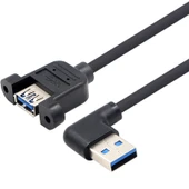 USB 3.0 Erkek Dişi Sağ Kıvrım Uzatma Adaptörü - 0.3m - 4
