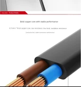 Şarj Edilebilir LED Lamba Şarj Kablosu - 1.5m - 0.75mm² - 3C Sertifikalı - 8 Karakter - 12