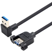 USB 3.0 Erkek Dişi Sağ Kıvrım Uzatma Adaptörü - 0.3m - 5
