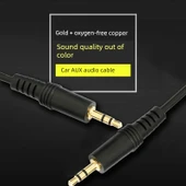 3.5mm Erkek-Erkek Araç Aux Ses Kablosu - Altın Kaplama - 3 m - 5