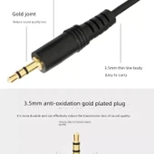 3.5mm Erkek-Erkek Araç Aux Ses Kablosu - Altın Kaplama - 2 m - 6