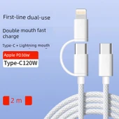 Hızlı Şarj Veri Kablosu - 2m - iPhone 8-15 - İki Al Bir Bedava thumbnail 1
