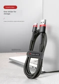 USB Type-C Veri Kablosu - 2m - Kırmızı Kasa + Kırmızı Şerit - 8