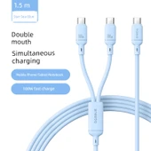 USB-C İki Yönlü Şarj Veri Kablosu - 1.5m - Xinghai Mavi - 100W Hızlı Şarj - 1
