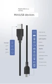 Mini USB Veri Kablosu - 0.25m - Siyah - 10