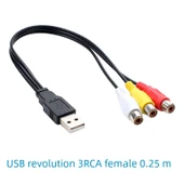 USB Dişi - 2RCA Erkek Kablo - 1.5m - 5