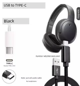 Bilgisayar Veri Kablosu - 2m - Siyah - Bluetooth Kulaklık - 12