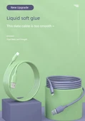 Hızlı Şarj Sıvı Silikon USB'den Lightning Kablo - 1.8m Siyah (Üçlü Paket) - 10