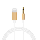 Araç AUX Apple Ses Kablosu - Altın - HD Ses Kalitesi Kayıpsız Dönüşüm - 1