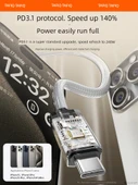 240W Süper Hızlı Şarj İkili Type-C Buz Geçirgen Veri Kablosu - 2m - Buz Şeffaf Beyaz - 4