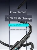100W Süper Hızlı Şarj Type-C Veri Kablosu - 1m Çift C Portu Ay Işığı - 6