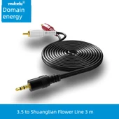 RCA Plug Amplifikatör 3.5mm ile Çift Lotus Erkek Ses Kablosu - 2.7m - 1
