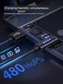 120W Hızlı Şarj Type-C Veri Kablosu - 0.3m Büyülü Gece Kırmızı - Otomatik Kapatma - 600 Hız Artışı - Tam Uyumlu - Tek Paket - 3