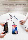 4-in-1 Mobil Telefon Veri Kablosu - Kontrast Renk Çift Apple + Type-C + Android - 1.2m - 12