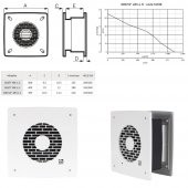 Vortice Vario I 300/12 & CR5N Hız Anahtarı Yanında Duvara Cama Kolay Montaj Otomatik Panjur Manuel Geri Dönüşümlü Tasarruflu Fan AGMair Agm Havalandırma Fanı - 2