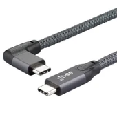 USB 3.1 Type-C Erkek Kablo - 1m - Çift Düz Örgü İplik - 3