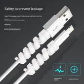 Sarmal USB Kablo Koruyucu - Pembe - 2 Adet - 5