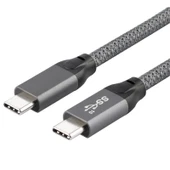 USB 3.1 Type-C Erkek Kablo - 1m - Çift Düz Örgü İplik - 1