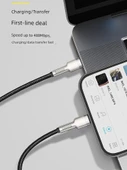 Metal Örgü Kablo - 0.25m - USB Hızlı Şarj - İki Paket - 4
