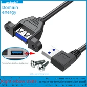 USB 3.0 Erkek Dişi Sağ Kıvrım 0.3m Uzatma Kablosu - 1