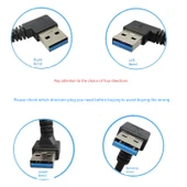 USB 3.0 Erkek Dişi Sol Kıvrım 0.5m Uzatma Kablosu - 5