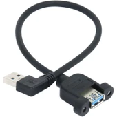 USB 2.0 Erkek Dişi Sol Kıvrım 0.3m Uzatma Kablosu - 3