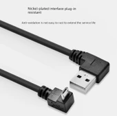 USB'den Micro USB'ye Şarj Veri Kablosu - 1m USB Sağ Açıdan Micro USB Sol Açıya - 10