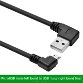 USB'den Micro USB'ye Şarj Veri Kablosu - 1m USB Sağ Açıdan Micro USB Sol Açıya - 1