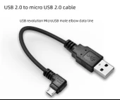 USB'den Micro USB'ye Şarj Veri Kablosu - 1m USB Sol Açıdan Micro USB Sağ Açıya - 3