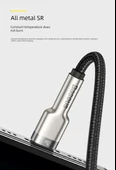 Metal Kafule Type-C ile Lightning Veri Kablosu - 0.25m - Siyah - iPhone Uyumlu - 10